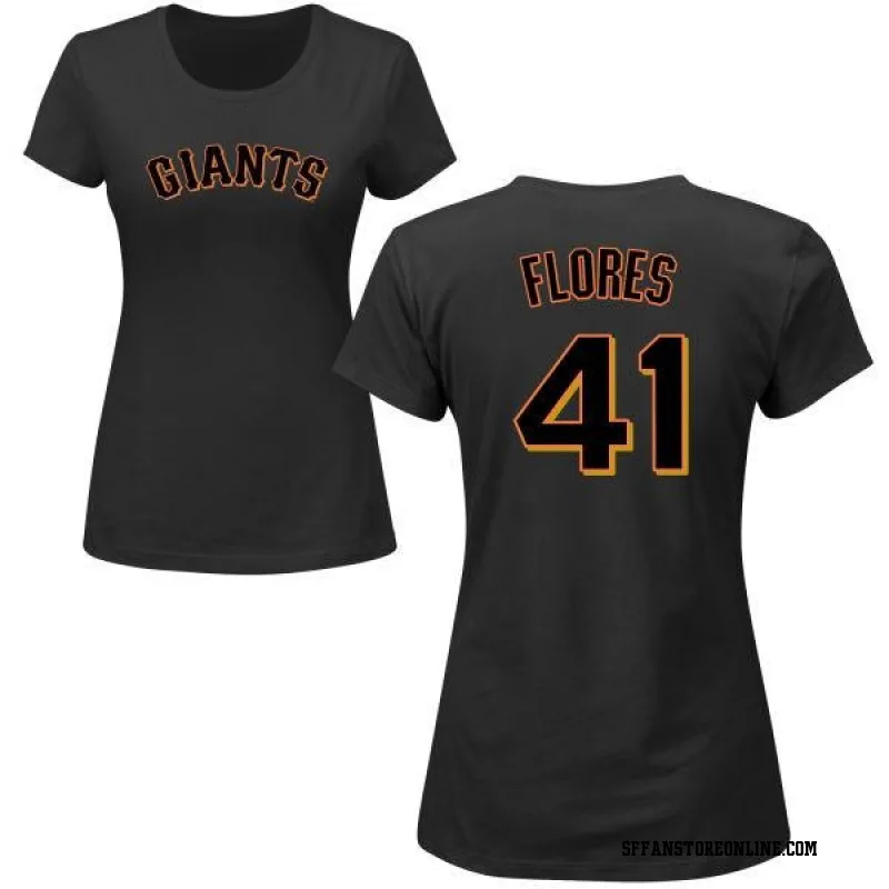 Black Women's Wilmer Flores San Francisco Giants Roster Name & Number T-Shirt